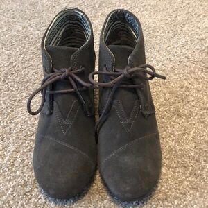 TOMS Grey‎ Wedge Bootie